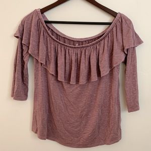 Mauve Off The Shoulder Top with ruffle